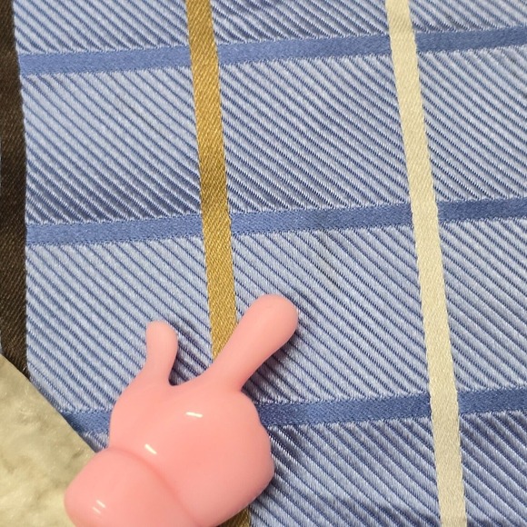 Donald J Trump Signature‎ Collection Tie Blue Check 100% Silk Gold Bar READ - Picture 4 of 12